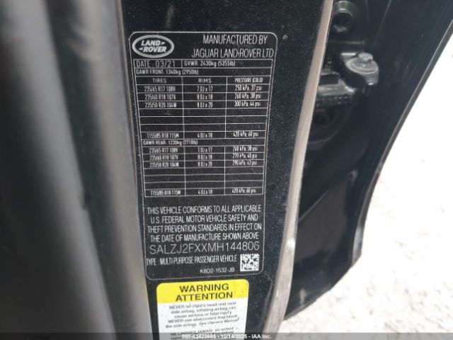 2021 LAND ROVER RANGE ROVER EVOQUE SALZJ2FXXMH144806 Photo 8