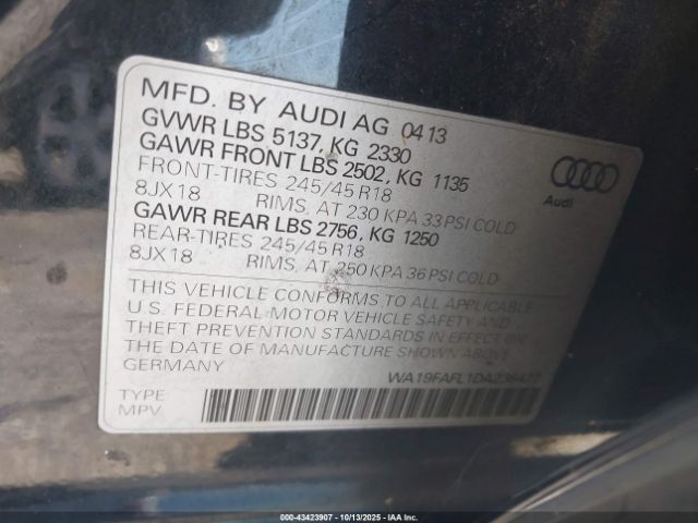 2013 AUDI ALLROAD WA19FAFL1DA238477 Photo 8