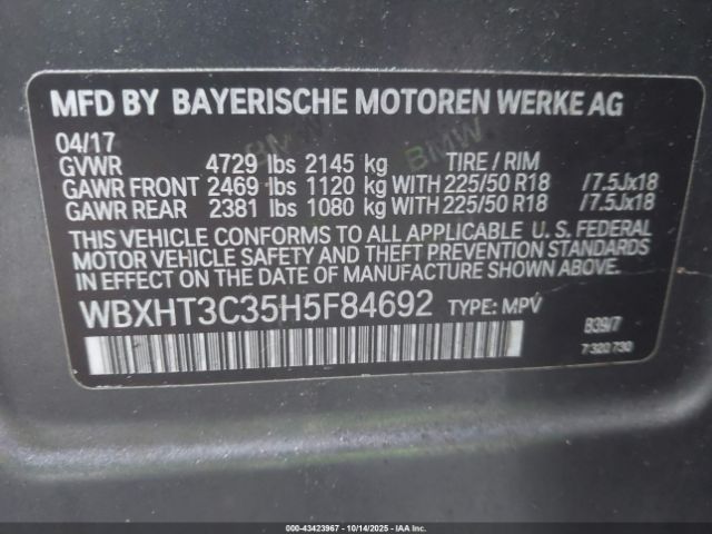 2017 BMW X1 WBXHT3C35H5F84692 Photo 8