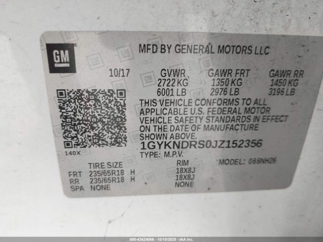 2018 CADILLAC XT5 1GYKNDRS0JZ152356 Photo 8