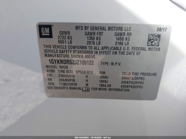 2018 CADILLAC XT5 1GYKNDRS2JZ109122 Photo 8