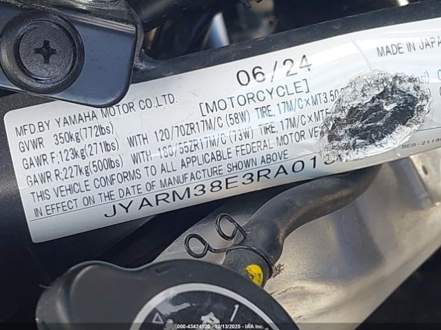 2024 YAMAHA YZFR7 JYARM38E3RA013826 Photo 9
