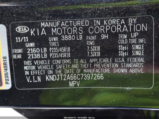 2012 KIA SOUL KNDJT2A66C7397266 Photo 8