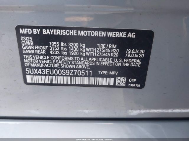 2025 BMW X5 PHEV 5UX43EU00S9Z70511 Photo 8