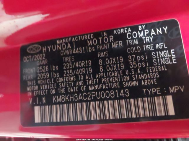 2023 HYUNDAI KONA N KM8KH3AC2PU008143 Photo 8