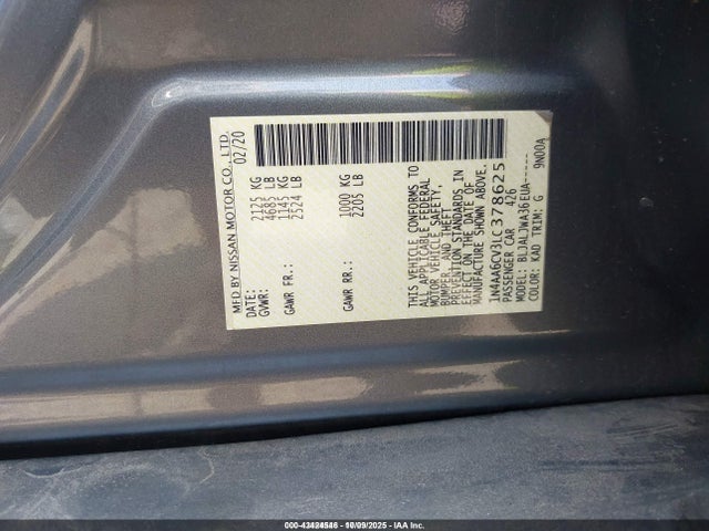 Nissan Maxima 2020 1N4AA6CV3LC378625 Image 9