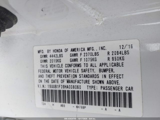 2017 ACURA TLX 19UUB1F39HA008060 Photo 8