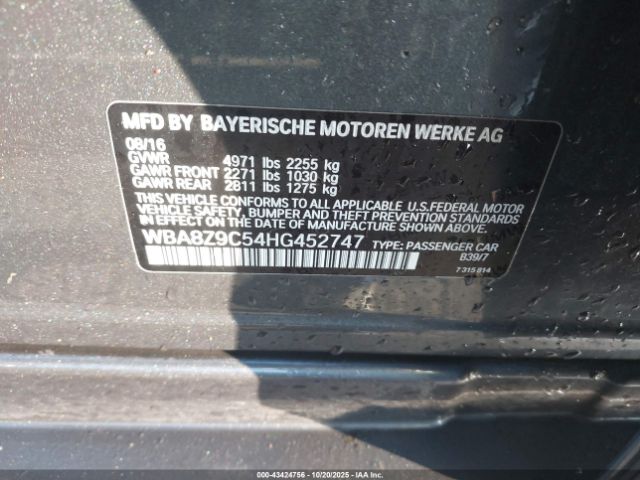 2017 BMW 330I GRAN TURISMO WBA8Z9C54HG452747 Photo 8