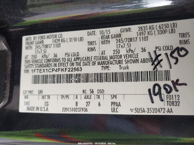 Ford 2015 2015 1FTEX1CP4FKF22563 Image 9