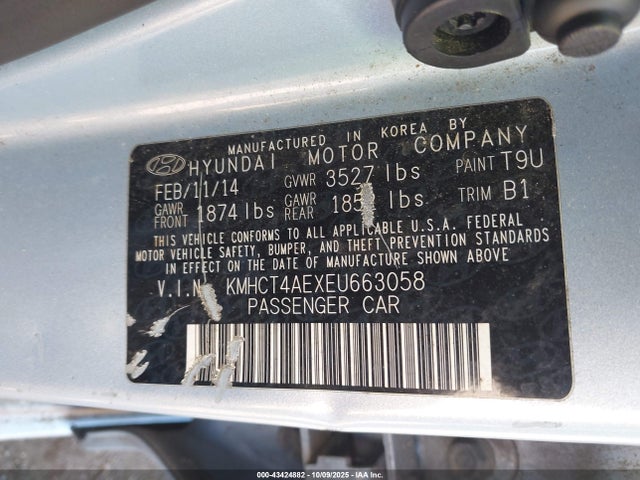 Hyundai dohc gdi gamma 2014 KMHCT4AEXEU663058 Image 9