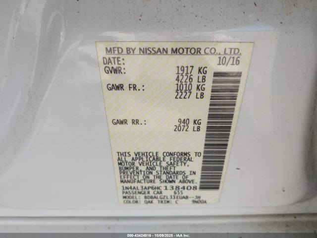 1N4AL3AP6HC138408 Nissan 2017