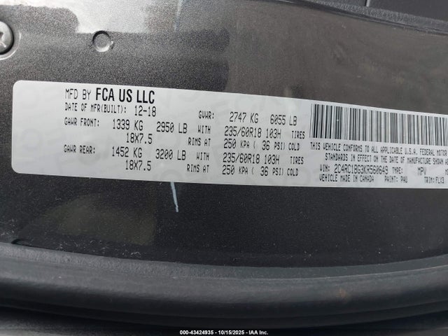 2019 CHRYSLER PACIFICA 2C4RC1BG3KR560649 Photo 8