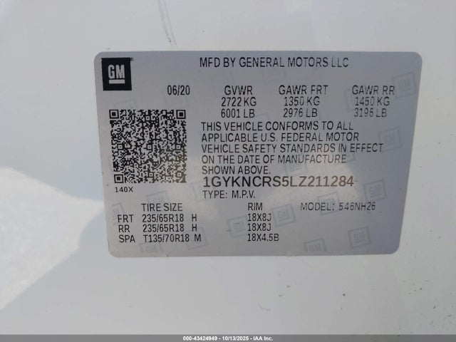 2020 CADILLAC XT5 1GYKNCRS5LZ211284 Photo 8