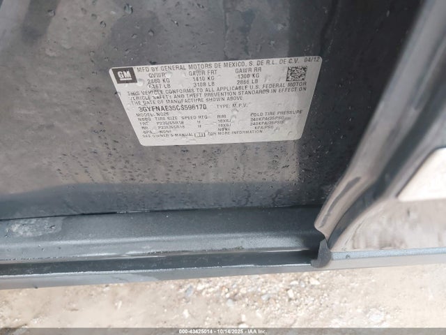 2012 CADILLAC SRX 3GYFNAE35CS596170 Photo 8