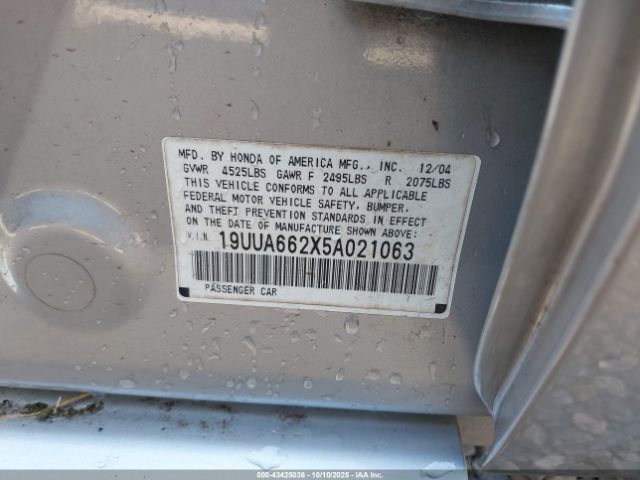 2005 ACURA TL 19UUA662X5A021063 Photo 8