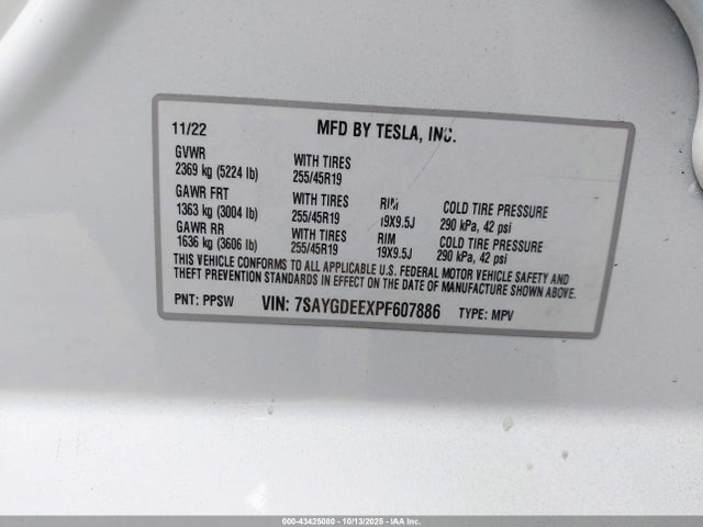 2023 TESLA MODEL Y 7SAYGDEEXPF607886 Photo 8