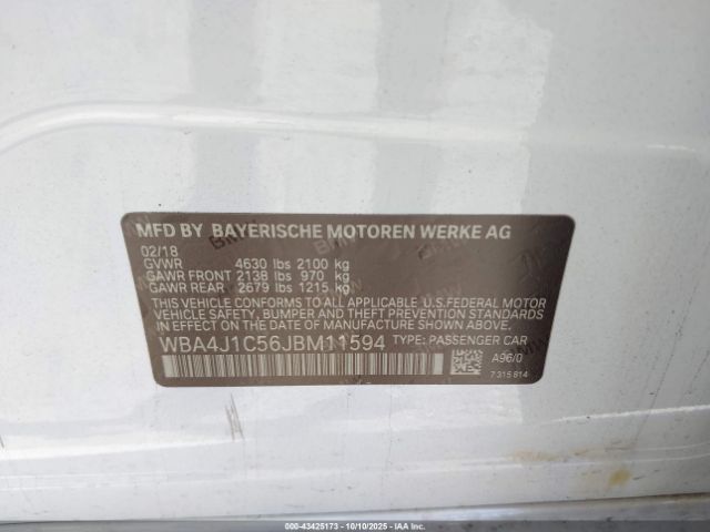 2018 BMW 430I GRAN COUPE WBA4J1C56JBM11594 Photo 8