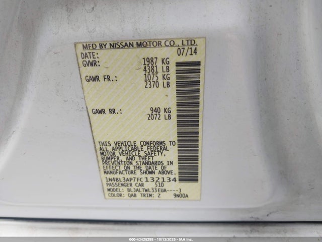 Nissan Altima 2015 1N4BL3AP7FC132134 Image 21