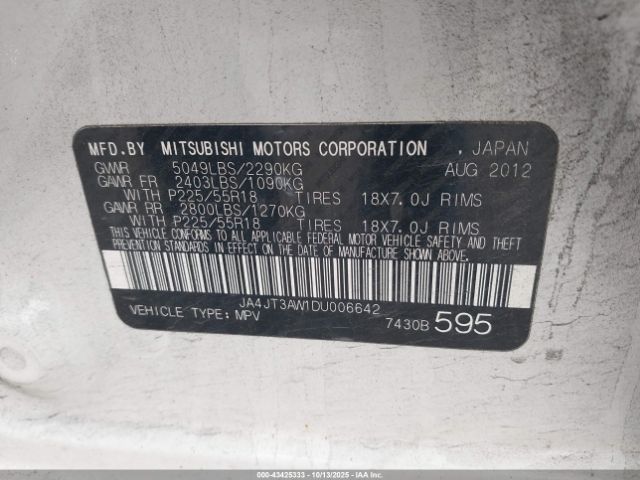 2013 MITSUBISHI OUTLANDER JA4JT3AW1DU006642 Photo 8