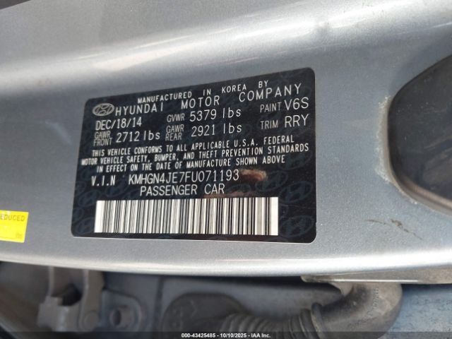 2015 HYUNDAI GENESIS KMHGN4JE7FU071193 Photo 8