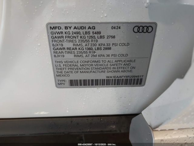 2024 AUDI Q5 WA1EAAFY8R2094517 Photo 8