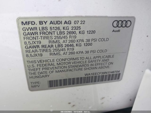2022 AUDI Q3 WA1EECF39N1148704 Photo 8