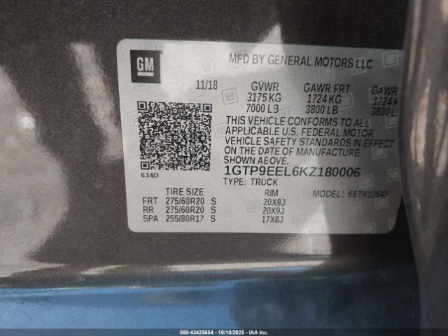 2019 GMC SIERRA 1500 1GTP9EEL6KZ180006 Photo 8