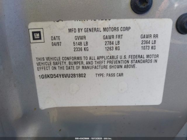 1997 CADILLAC DEVILLE 1G6KD54Y6VU281802 Photo 8