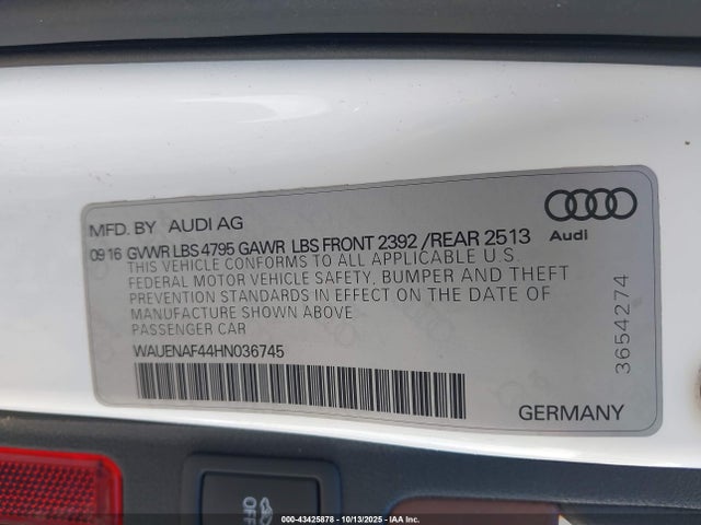 2017 AUDI A4 WAUENAF44HN036745 Photo 8