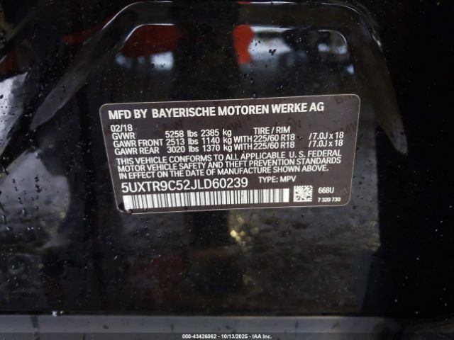 2018 BMW X3 5UXTR9C52JLD60239 Photo 8