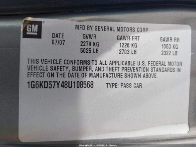 2008 CADILLAC DTS 1G6KD57Y48U108568 Photo 8