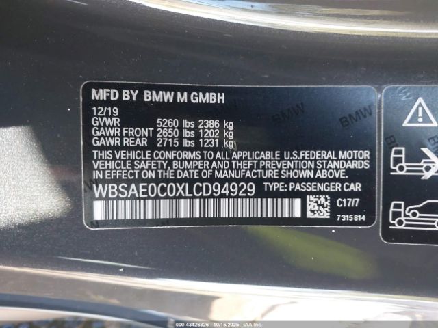 2020 BMW M8 WBSAE0C0XLCD94929 Photo 8