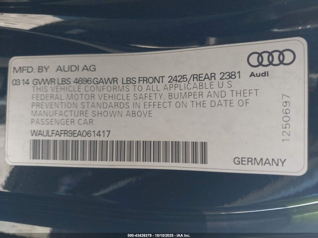 2014 AUDI A5 WAULFAFR9EA061417 Photo 8