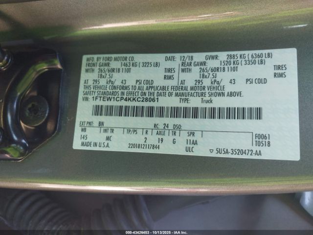 2019 FORD F-150 1FTEW1CP4KKC28061 Photo 8