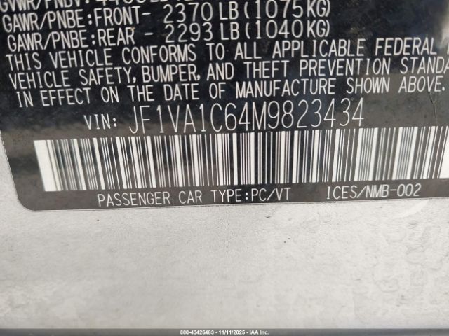 2021 SUBARU WRX JF1VA1C64M9823434 Photo 8