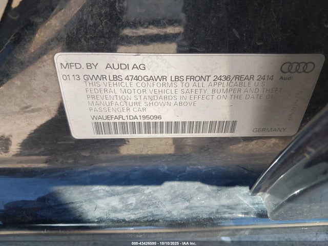 2013 AUDI A4 WAUEFAFL1DA195096 Photo 8