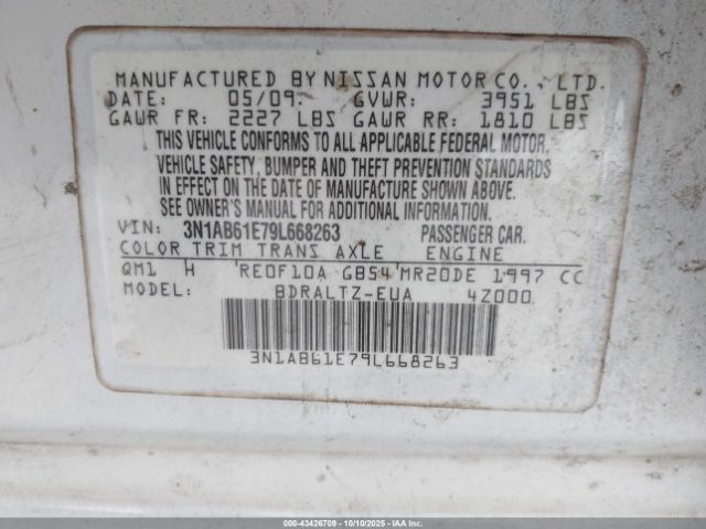 2009 NISSAN SENTRA 3N1AB61E79L668263 Photo 8