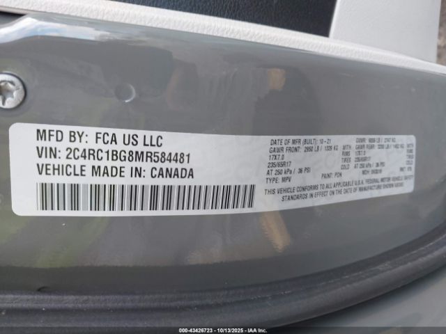2021 CHRYSLER PACIFICA 2C4RC1BG8MR584481 Photo 8