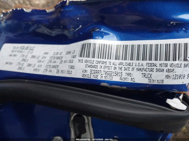 RAM 1500 Big Horn 2016 3C6RR7LT0GG215015 Image 9