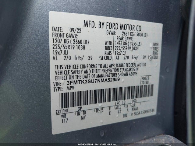 2022 FORD MUSTANG MACH-E 3FMTK3SU7NMA52959 Photo 8