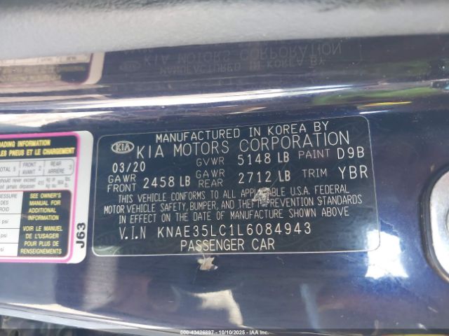 2020 KIA STINGER KNAE35LC1L6084943 Photo 8