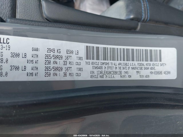 1C4RJEAG0KC690136 Jeep Grand Cherokee Upland 4x2