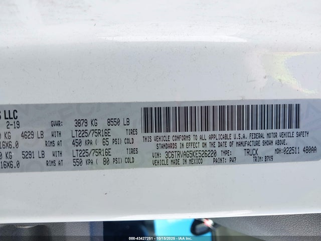 3C6TRVAG5KE526220 RAM Promaster