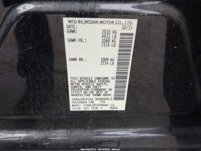 1N4AZ0CP1GC300065 Nissan Leaf