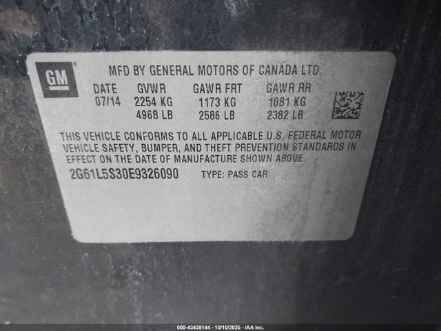 2014 CADILLAC XTS 2G61L5S30E9326090 Photo 8