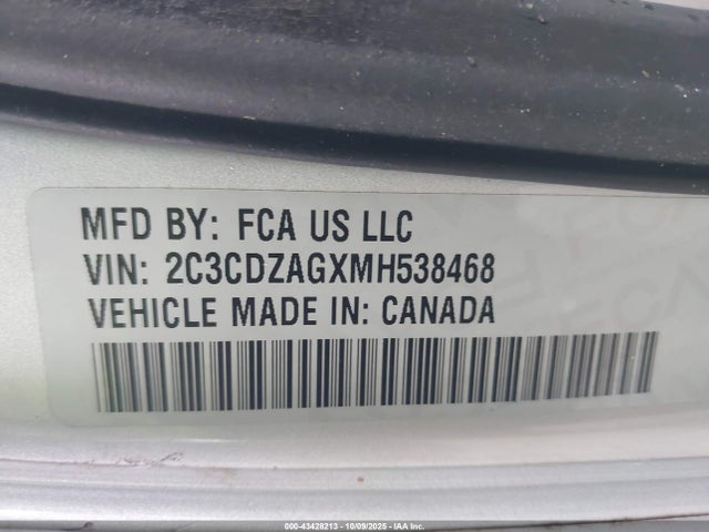 Продажа на аукционе авто 2021 Dodge Challenger Sxt, vin: 2C3CDZAGXMH538468, номер лота: 43428213
