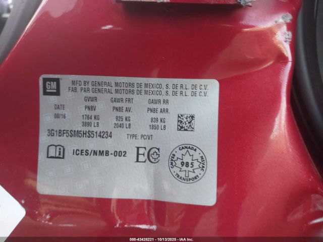 2017 CHEVROLET CRUZE 3G1BF5SM5HS514234 Photo 8