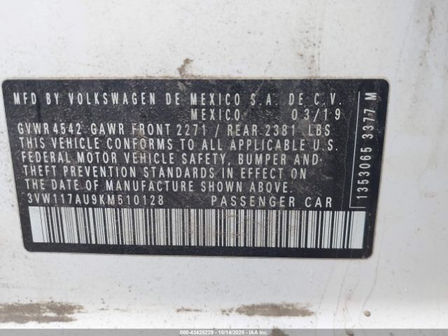 2019 VOLKSWAGEN GOLF SPORTWAGEN 3VW117AU9KM510128 Photo 8