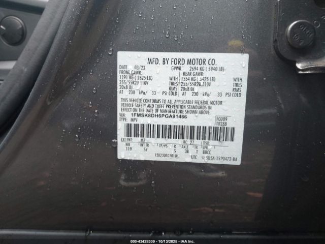 2023 FORD EXPLORER 1FMSK8DH6PGA91466 Photo 8