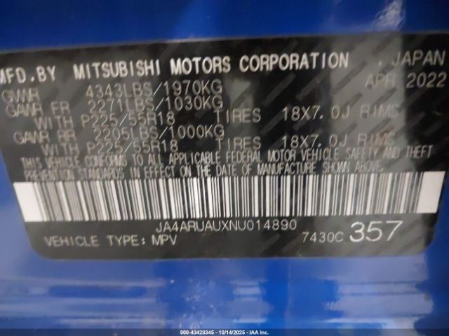 2022 MITSUBISHI OUTLANDER SPORT JA4ARUAUXNU014890 Photo 8